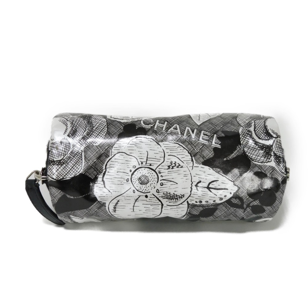 CHANEL Pouch Camellia Tick CC Mark Flower Mini Silver 26th Series Coco Nylon ... - Picture 11 of 16
